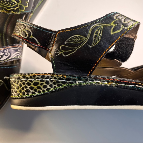 Spring Step Suzanne Leather Black Comfort Sandals - Picture 8 of 11